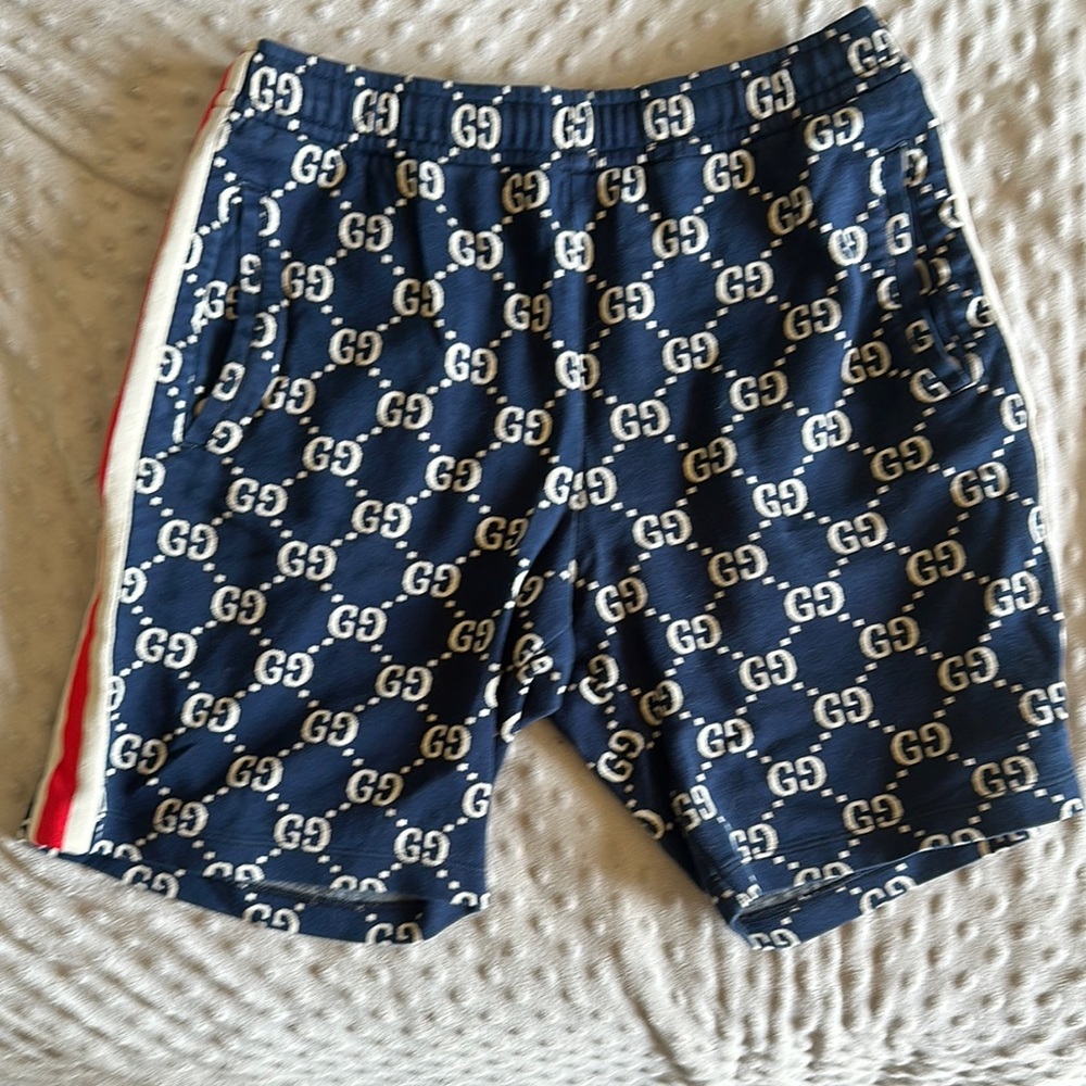 Gucci Blue GG Logo Shorts